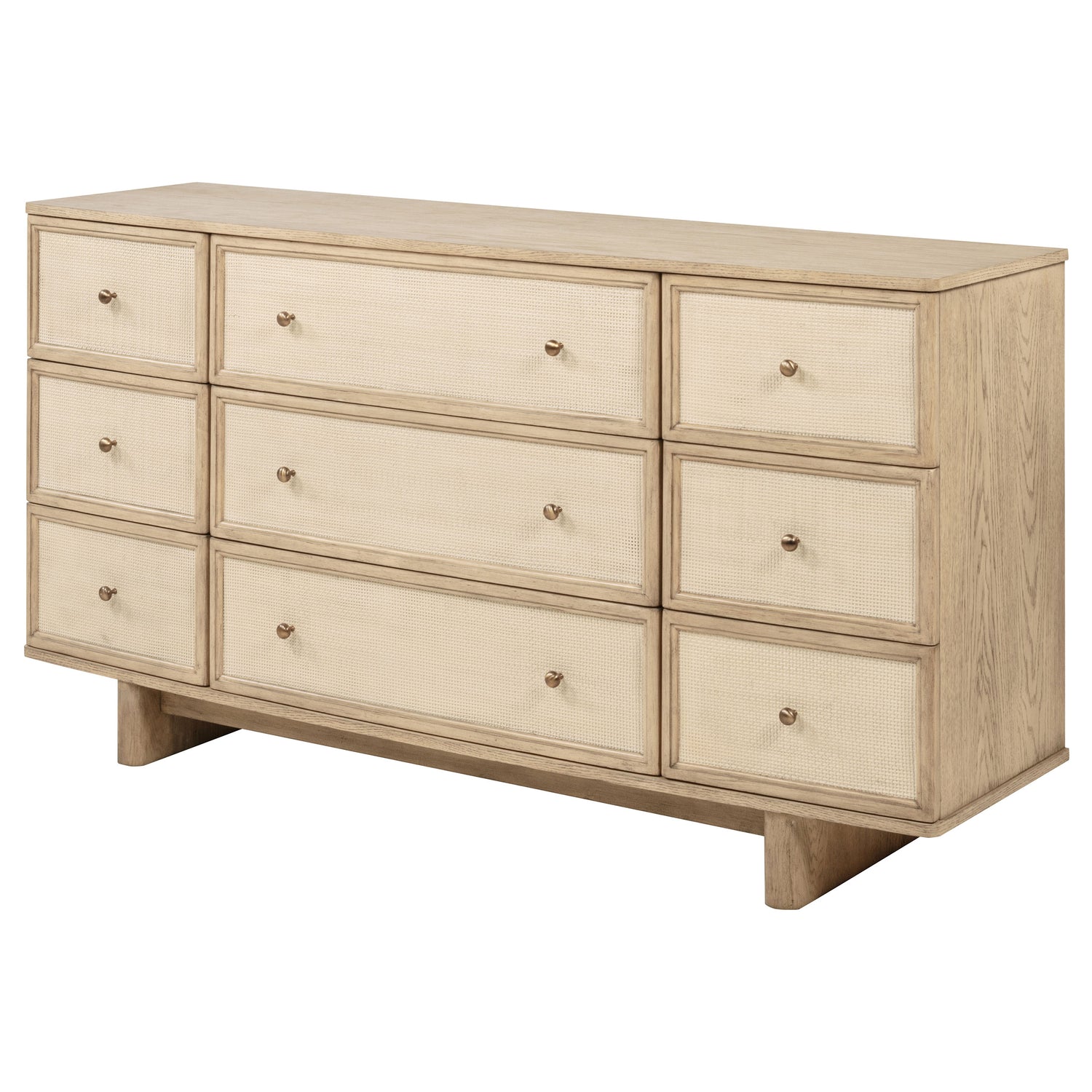 Kailani 9-drawer Dresser Cabinet Beige Oak - Home Elegance USA