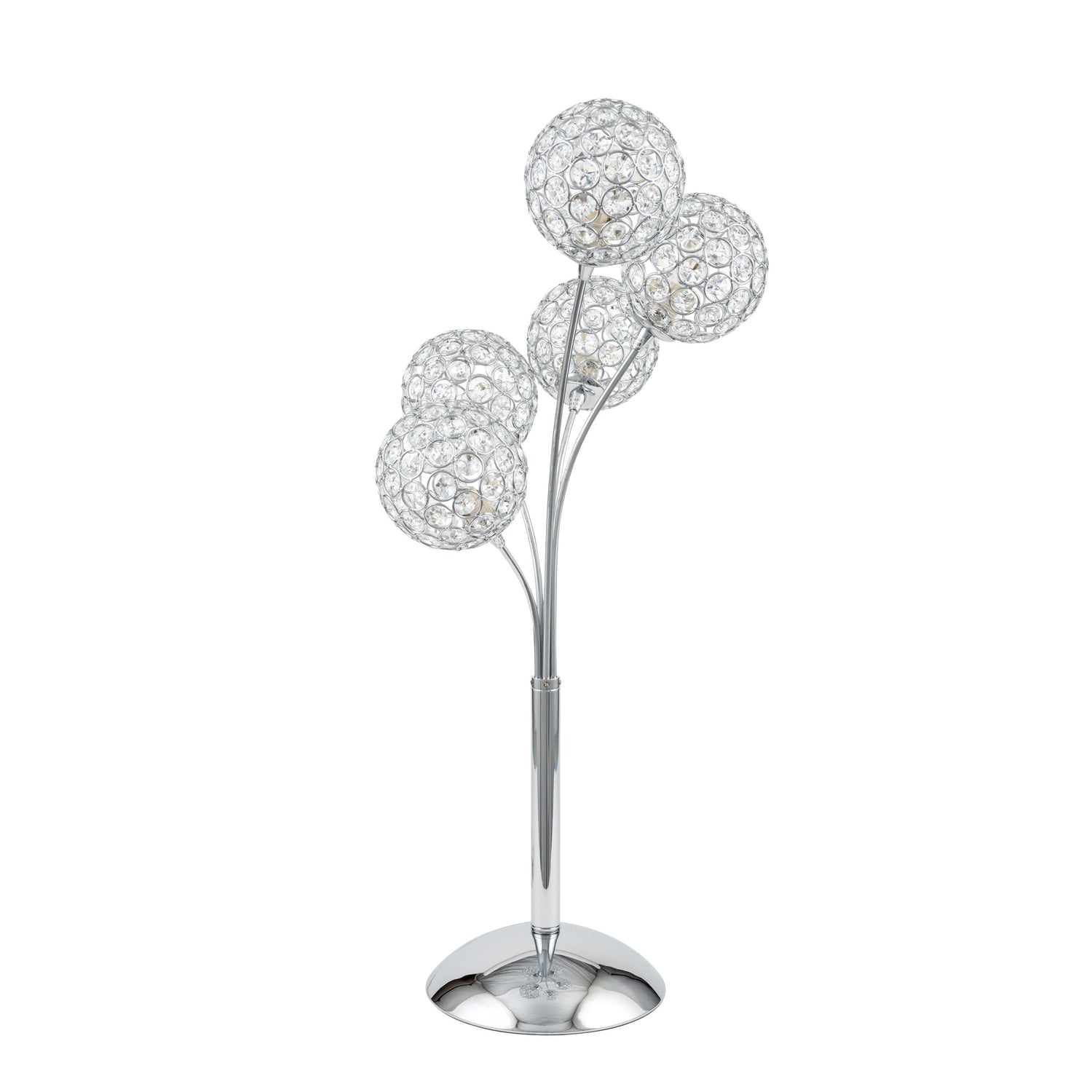 Thailand Crystal Domes Table Lamp // 5 Light  | Finesse -  Home Elegance USA