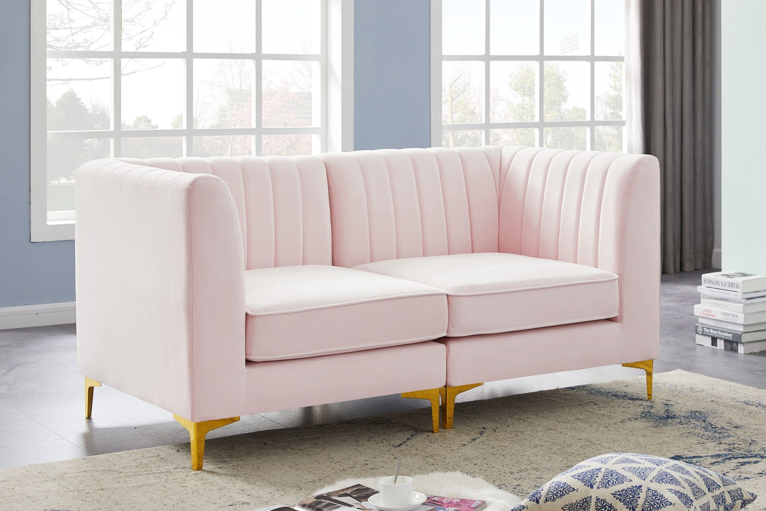 Alina - Modular Sectional - Pink - Modern & Contemporary | Home Elegance USA
