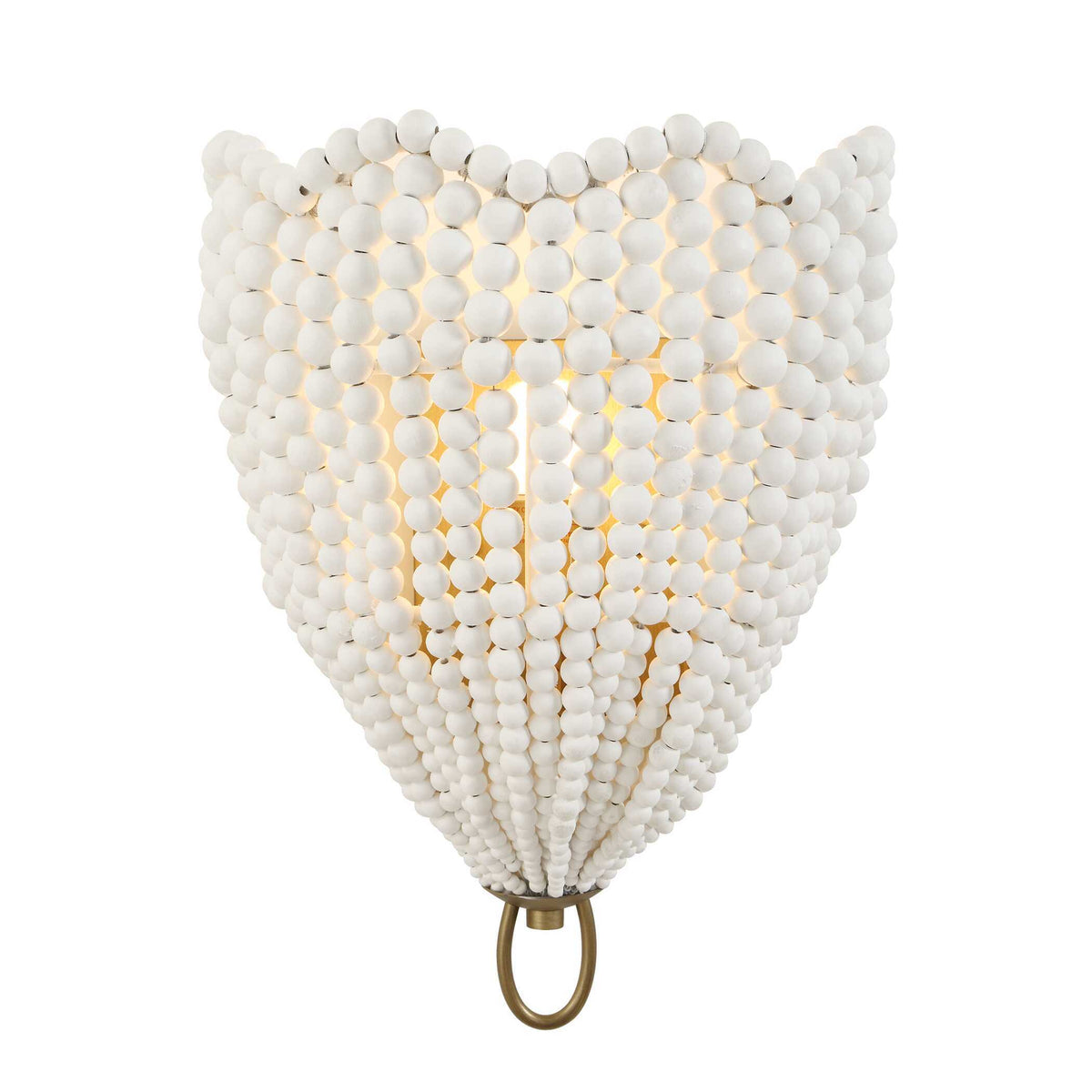 Biddeford 1 Light Beaded Sconce - Gold / White by Uttermost - View 1