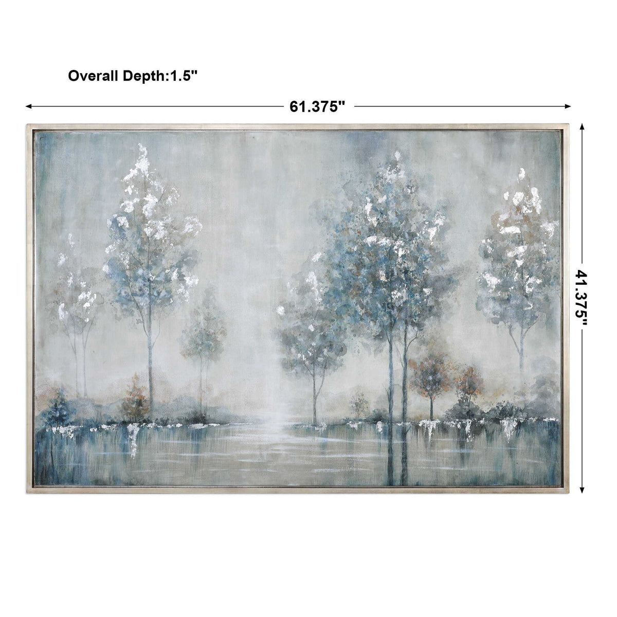 Walk In The Meadow Landscape Art - Light Gray / Blue by Uttermost - View 3
