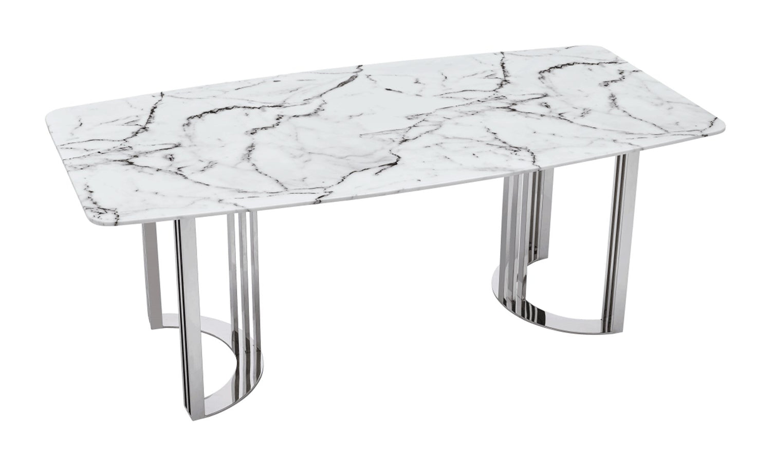 131 Silver Marble 8 Piece Dining Room Set W - 1Ext In Silver - 131Diningtabless - 8Set | ESF | Home Elegance USA