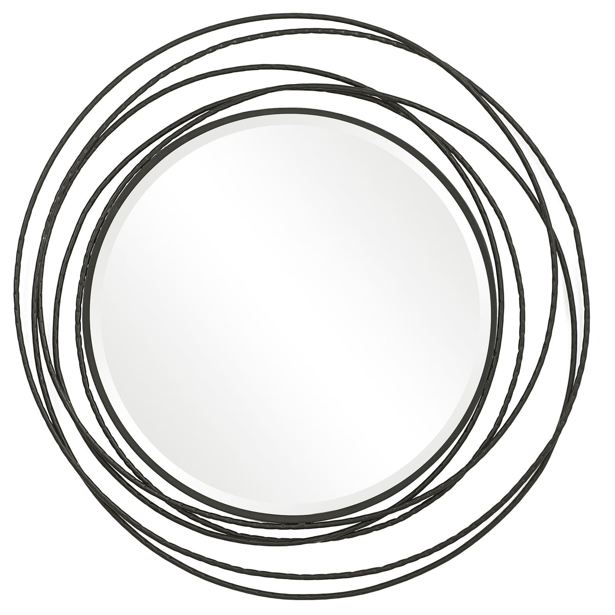 Whirlwind Round Mirror - Black by Uttermost - View 1
