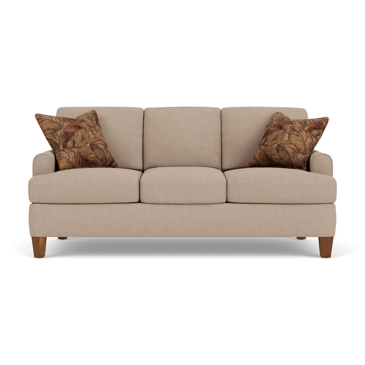 Moxy Fabric Sofa, T-Shaped Seat Cushion, Rounded Mailbox Arms | Flexsteel