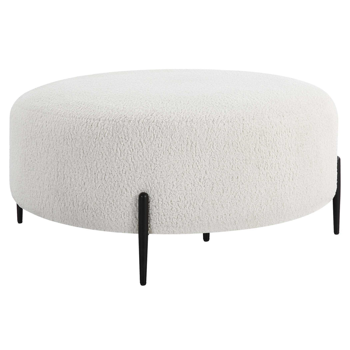 Arles Large Plush Ottoman - White by Uttermost - View 4