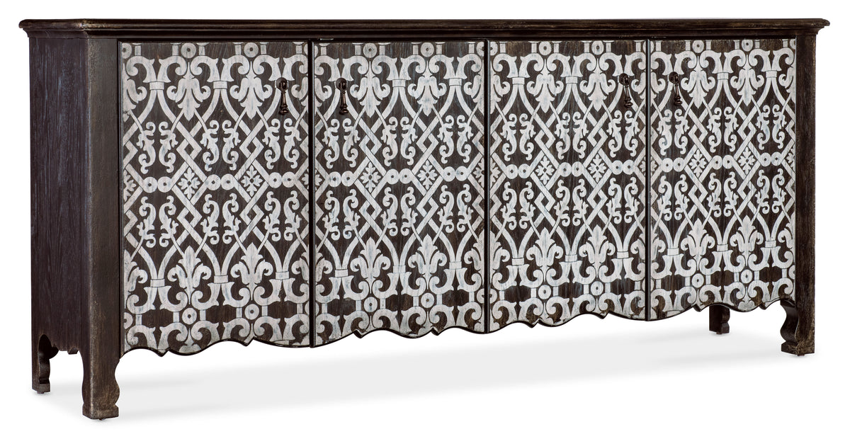 Americana Entertainment Credenza - Dark Brown / White by Hooker Furniture - View 1