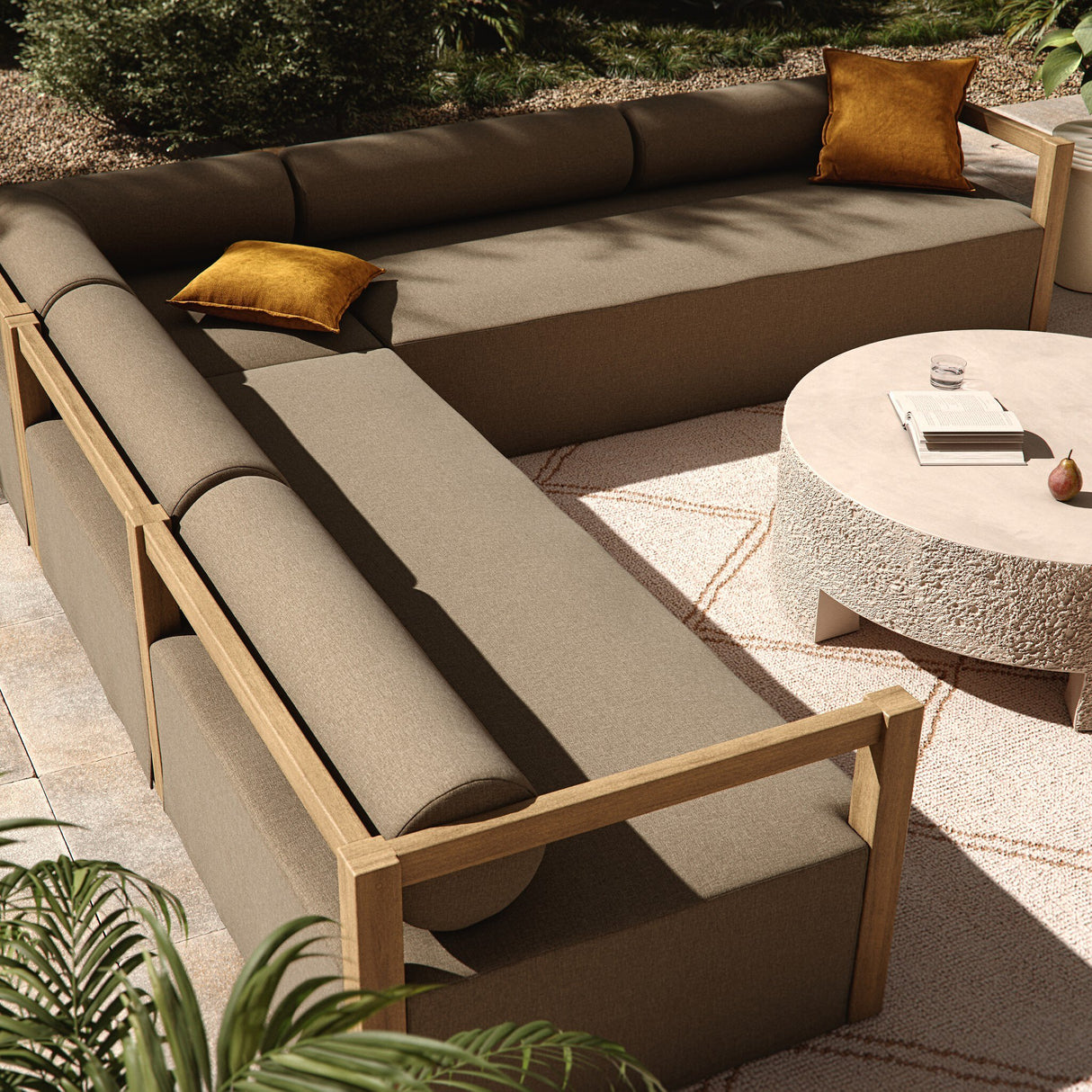 Laskin Outdoor 3Pc Sectional - Alessi Fawn | Four Hands Furniture