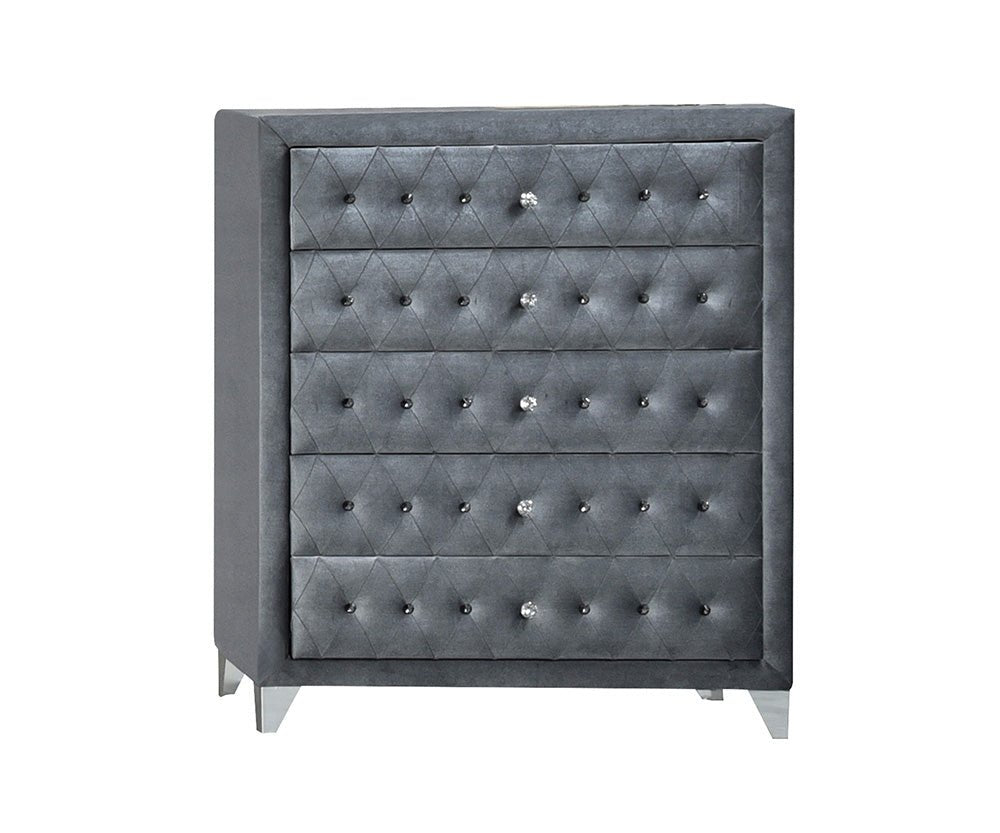 Dante Chest 24236 Gray Velvet | Acme | Home Elegance USA