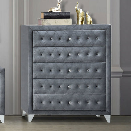 Dante Chest 24236 Gray Velvet | Acme | Home Elegance USA