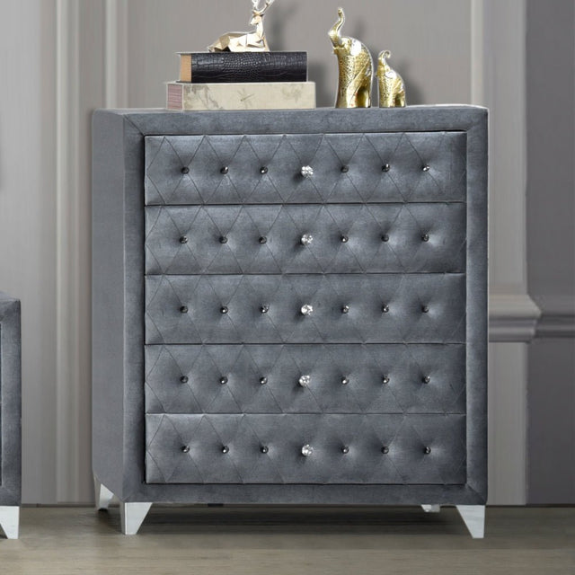 Dante Chest 24236 Gray Velvet | Acme | Home Elegance USA