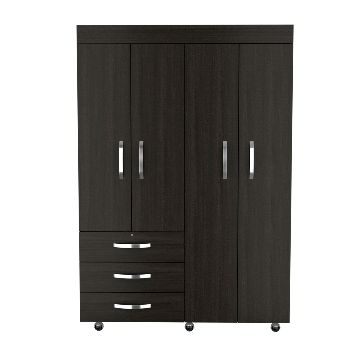Mobile Armoire Velvet, Bedroom, Black - Home Elegance USA