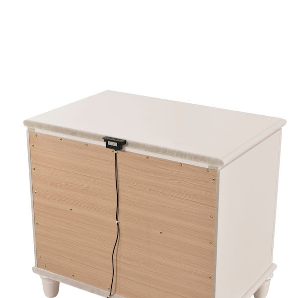 2451 Montrose White Bedroom Set with LED Headboard & Storage – Modern Design