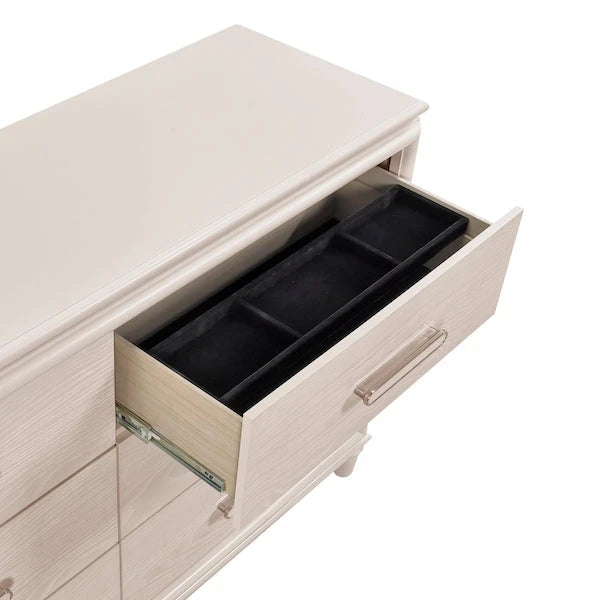 2451 Montrose White Bedroom Set with LED Headboard & Storage – Modern Design