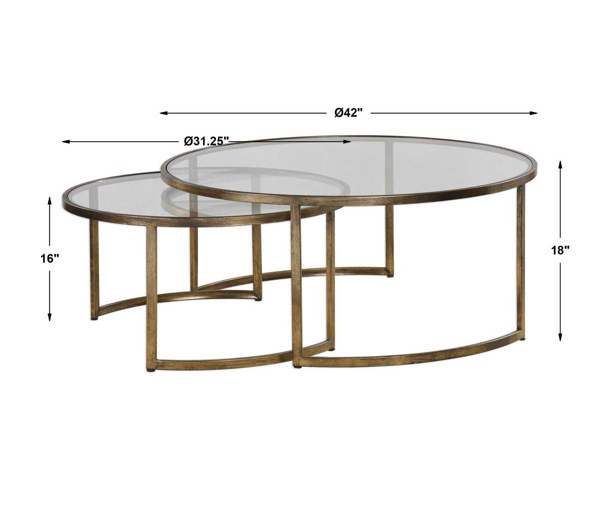 Rhea Nested Coffee Tables - Set Of 2 | Uttermost - sold by Home Elegance USA