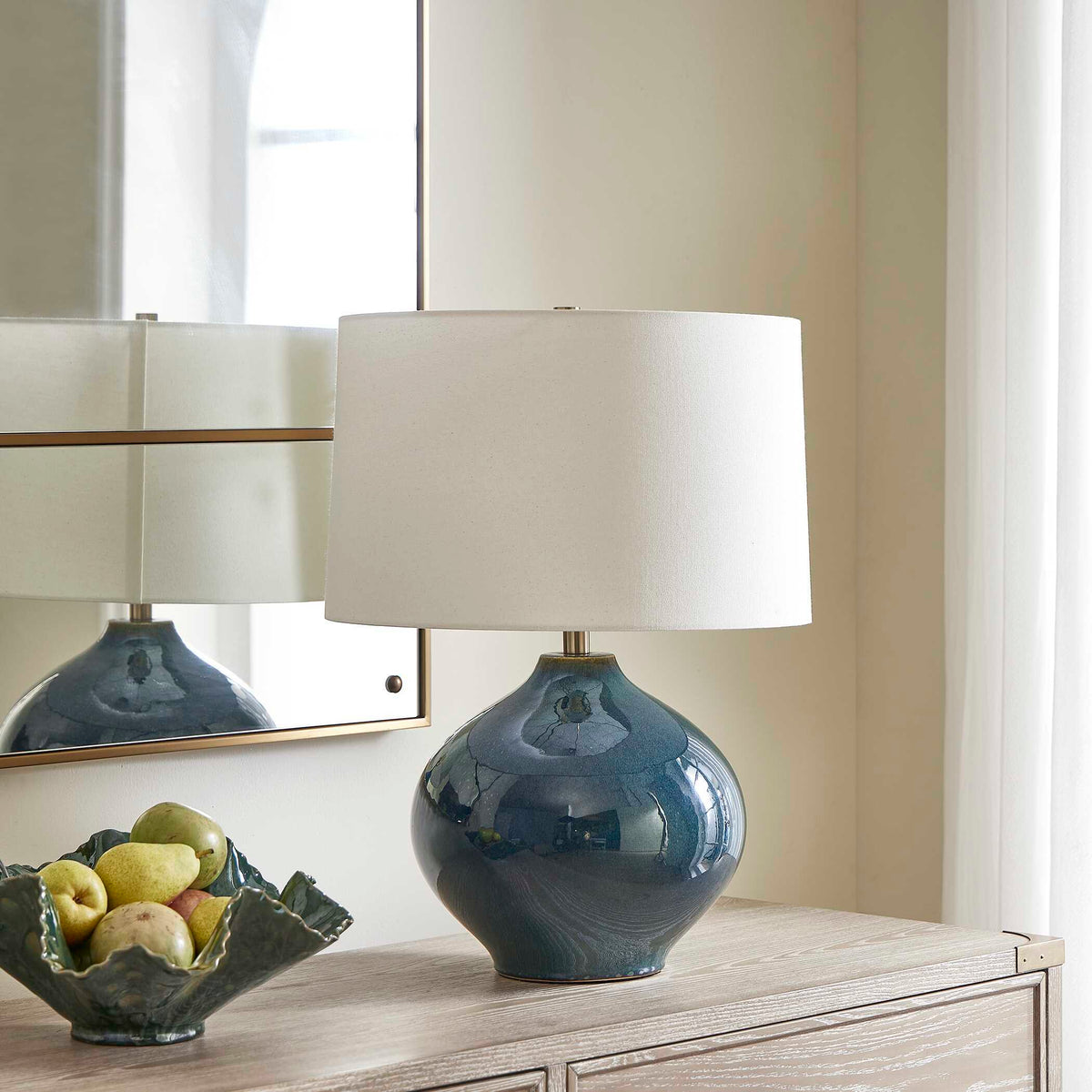 Corrine Table Lamp - Blue by Uttermost - View 3