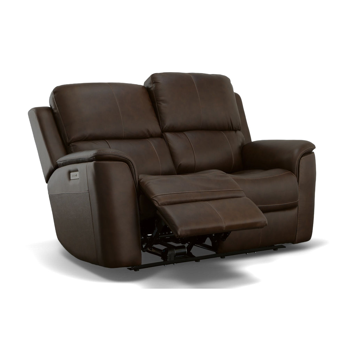 Henry Power Reclining Loveseat With Power Headrests & Lumbar - Burnt Umber | Flexsteel