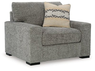 Ashley Graphite Dunmor Chair and a Half - Chenille | Home Elegance USA