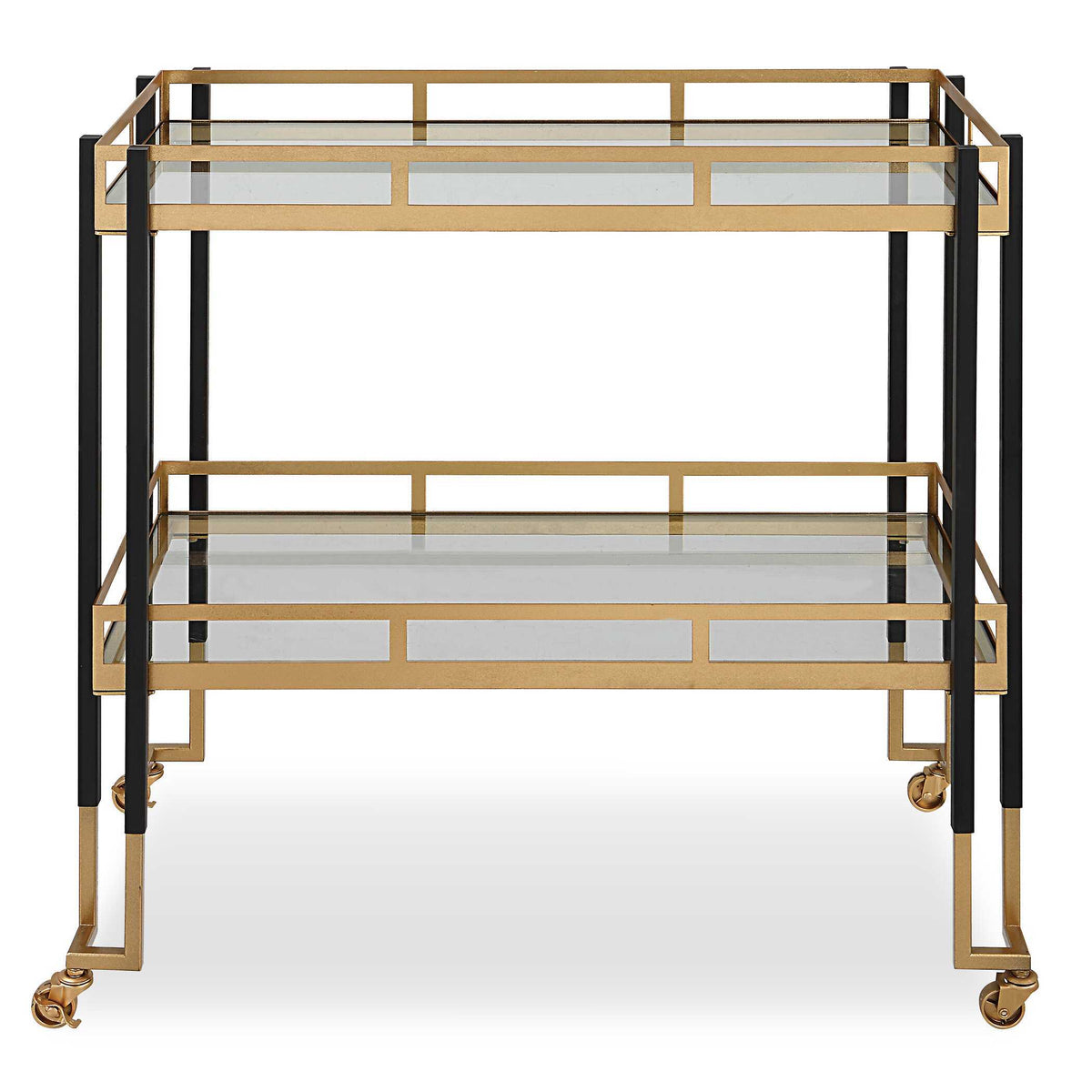 Kentmore Modern Bar Cart - Gold / Black by Uttermost - View 1