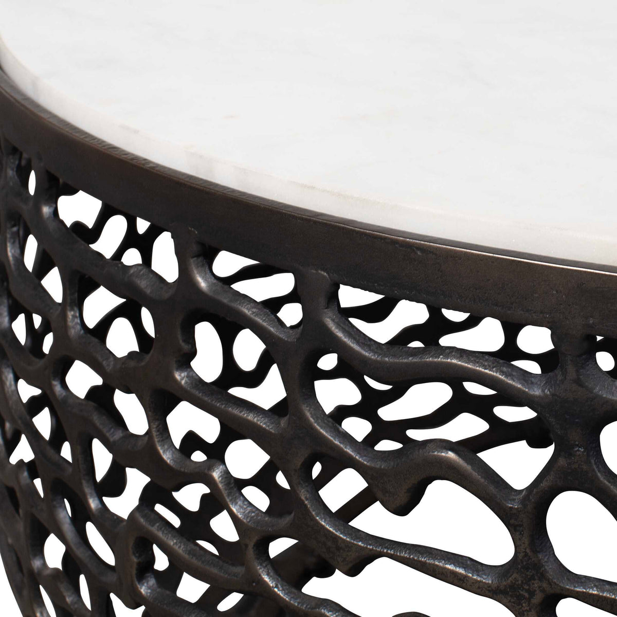 Sabena Marble Outdoor Coffee Table Black / White - White / Black by Uttermost - View 3