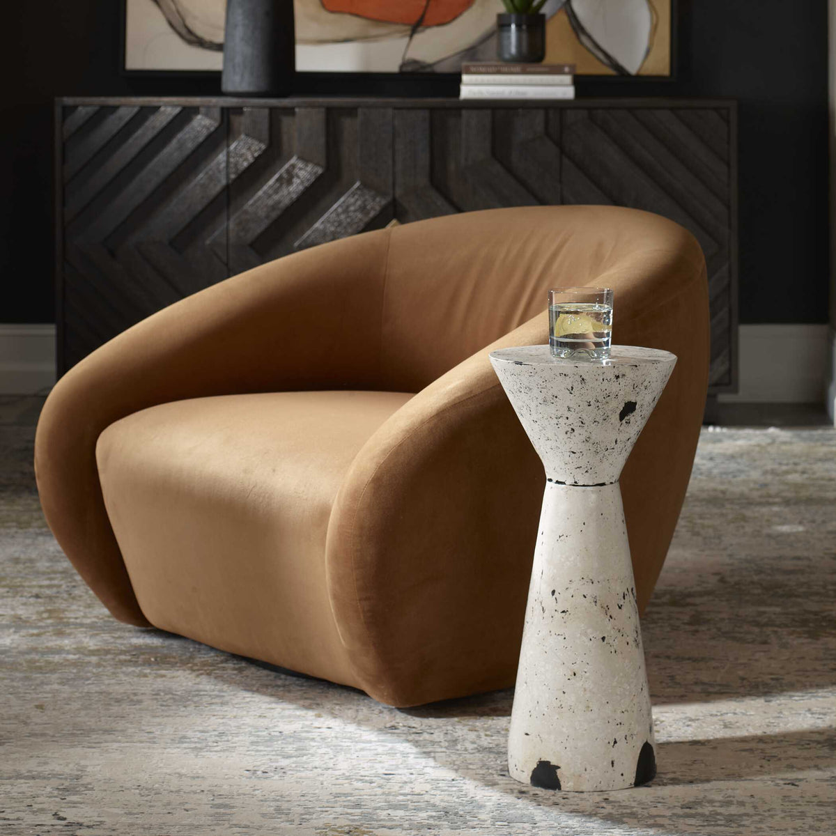 DeSoto Swivel Chair Hazlenut - Orange by Uttermost - View 9