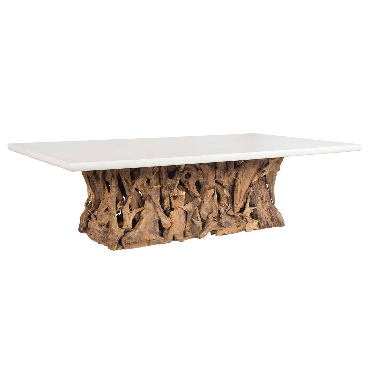 Stonewood Indoor-Outdoor Ping-Pong Dining Table White / Woodtone - Light Brown / White by Uttermost - View 14