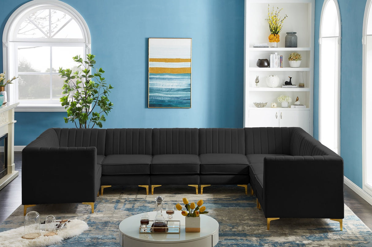 Alina - Modular Sectional 8 Piece - Black - Fabric | Home Elegance USA