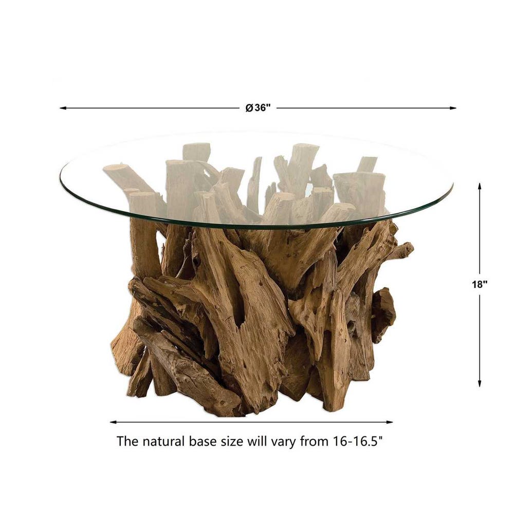 Driftwood Glass Top Cocktail Table | Uttermost
