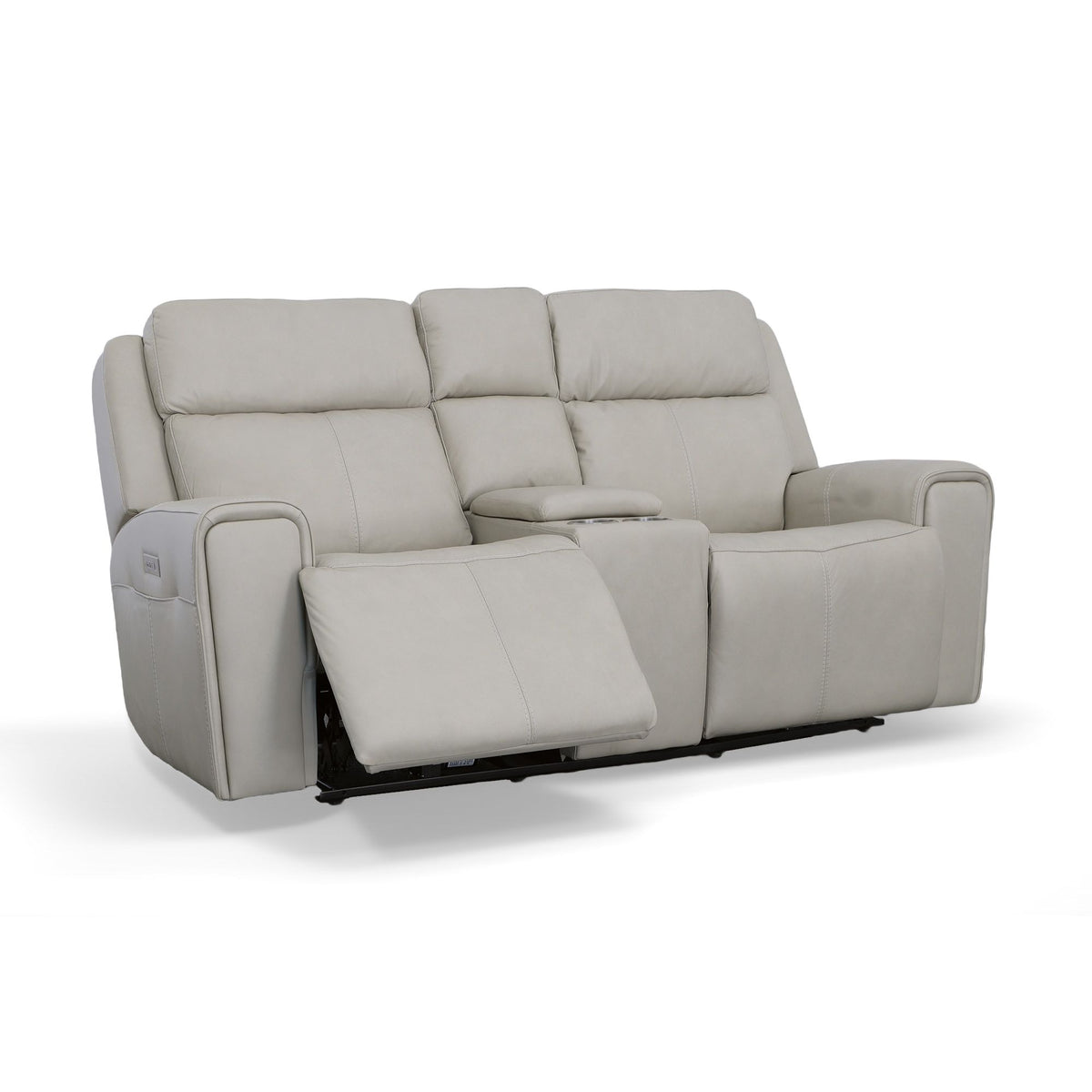 Barnett Power Reclining Loveseat With Console, Power Headrests & Lumbar - Timber | Flexsteel