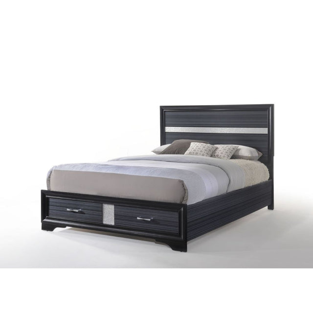 Acme - Naima Queen Bed W/Storage 25900Q Black Finish