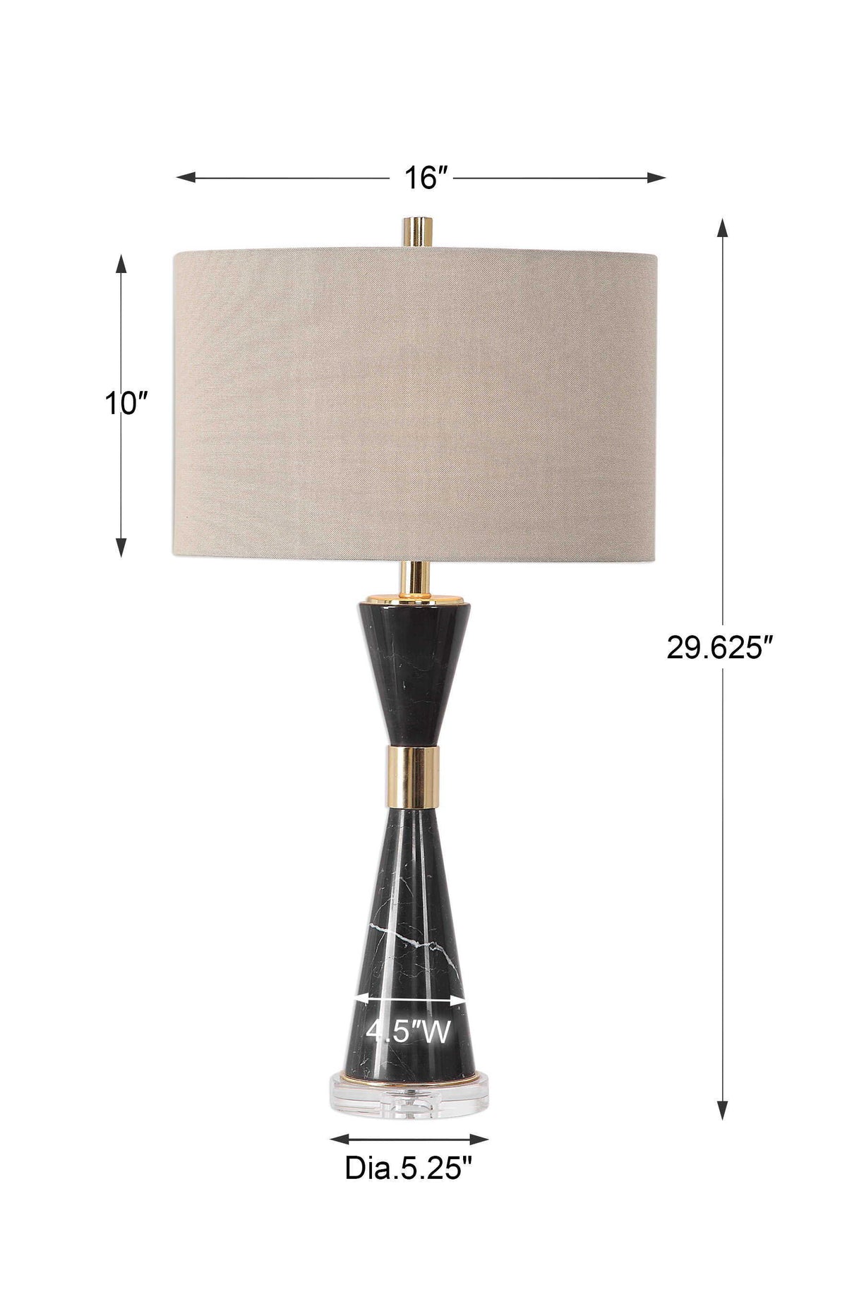 Alastair Marble Table Lamp - Beige / Black by Uttermost - View 8
