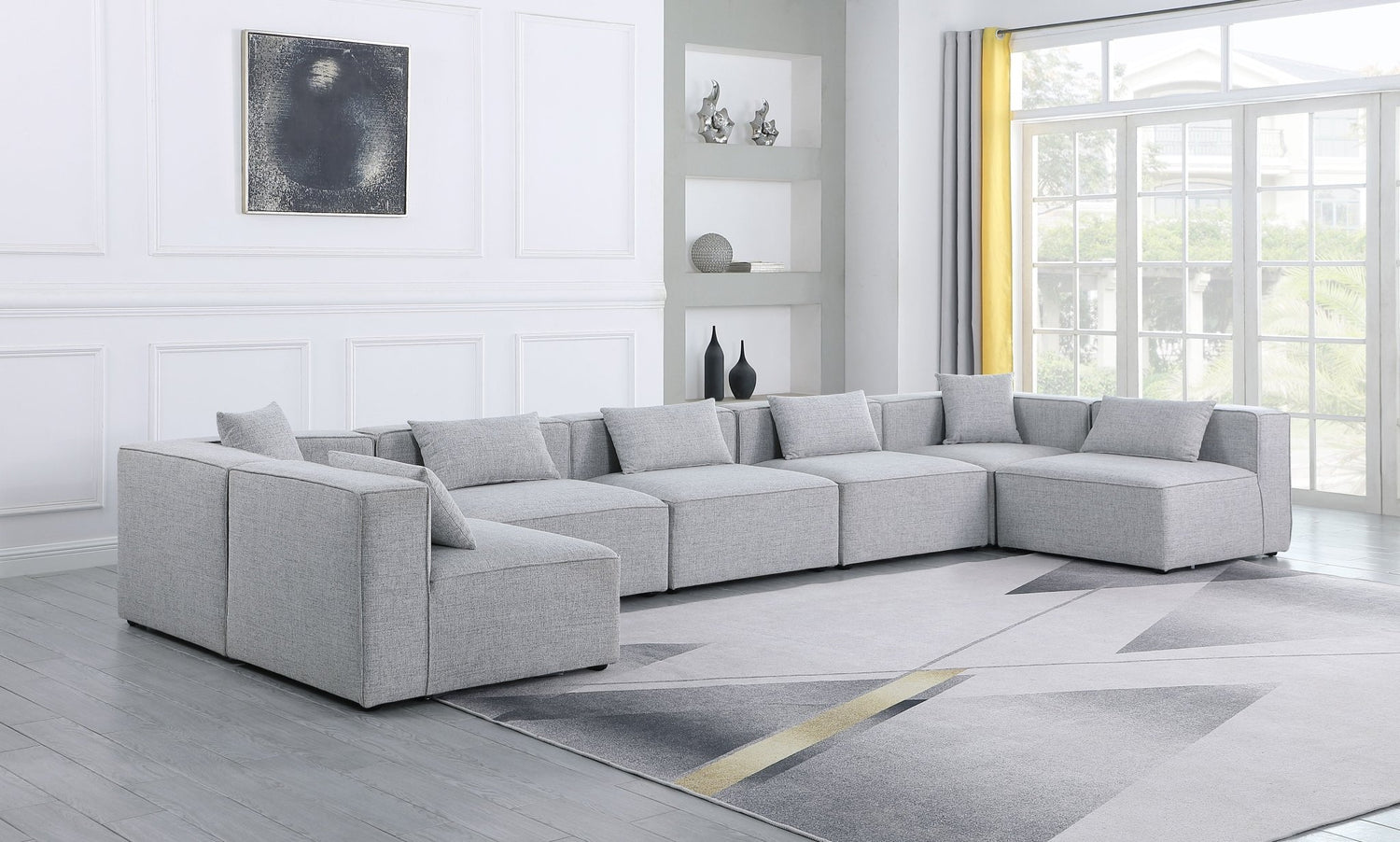 Cube - Modular Sectional 7 Piece - Gray | Home Elegance USA