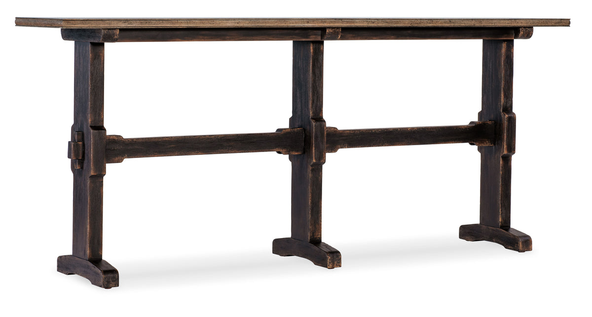 Americana Trestle Console Table - Dark Brown by Hooker Furniture - View 1