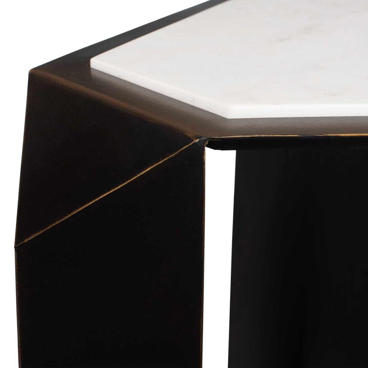 Keenan Geometric Accent Table - Bronze / White by Uttermost - View 7