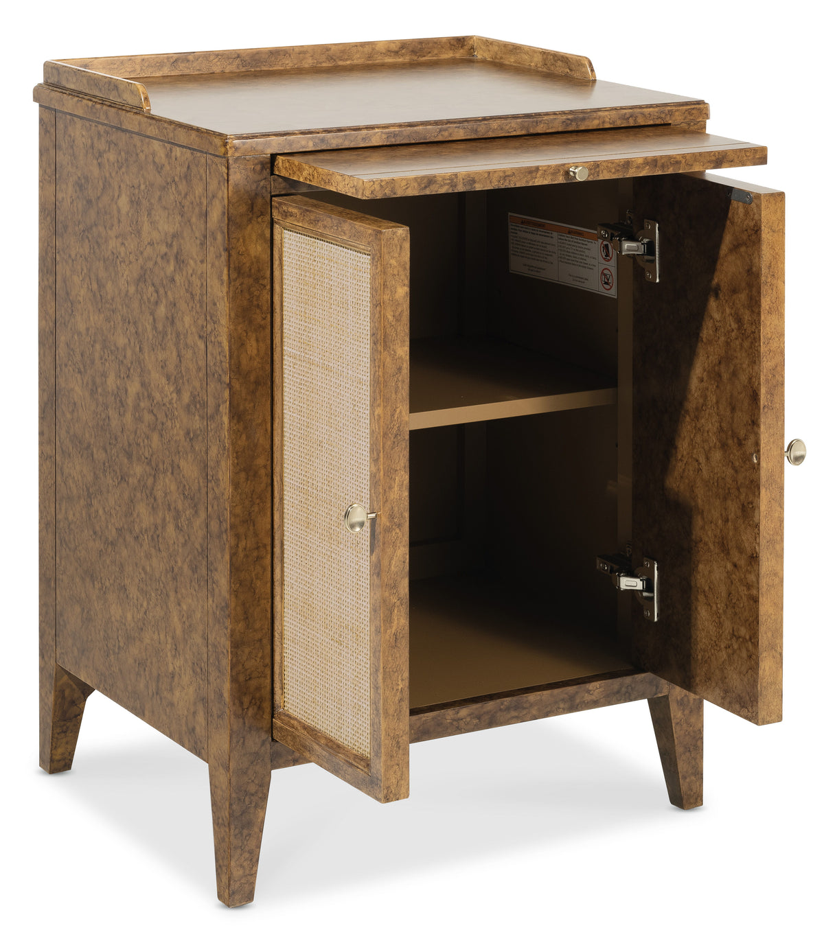 Archives Two-Door Nightstand - Dark Brown / Beige by Hooker Furniture - View 4