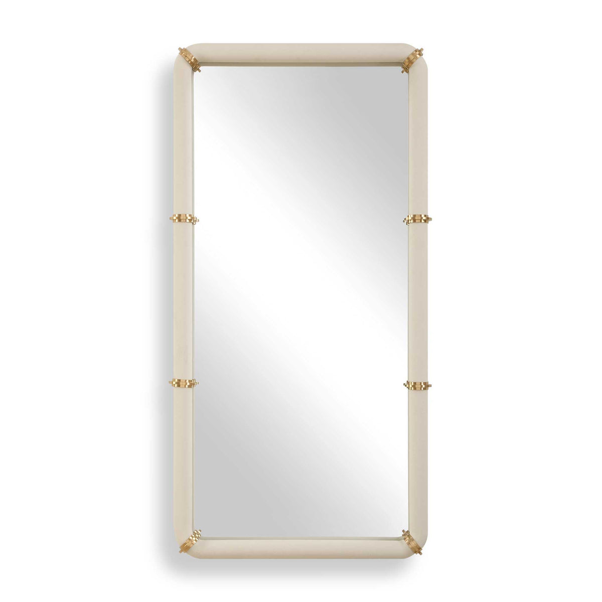 Cyprus Leather Mirror - White by Uttermost - View 1