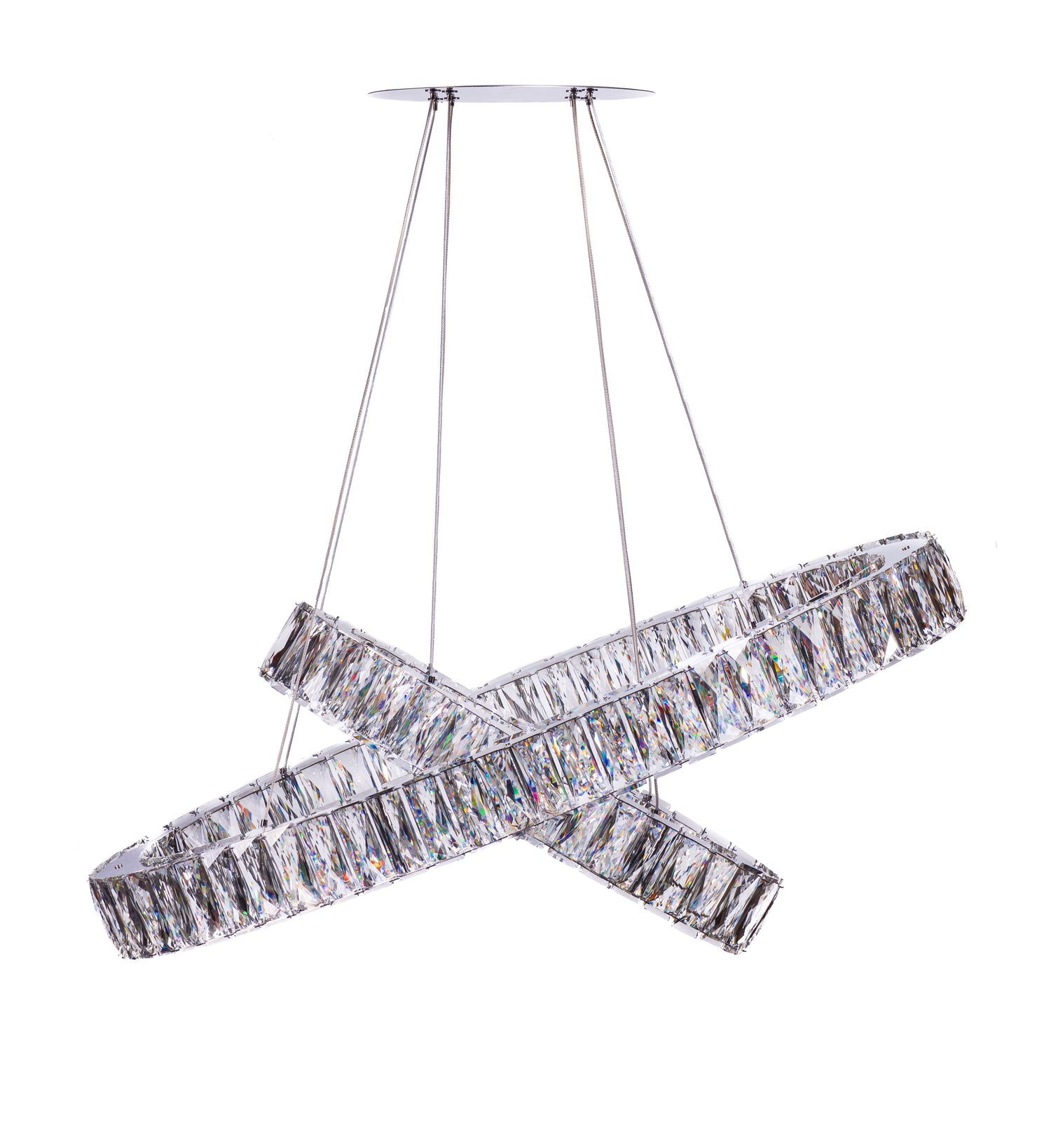 Lámpara de araña LED Crystal Elegance // 2 óvalos | Finesse