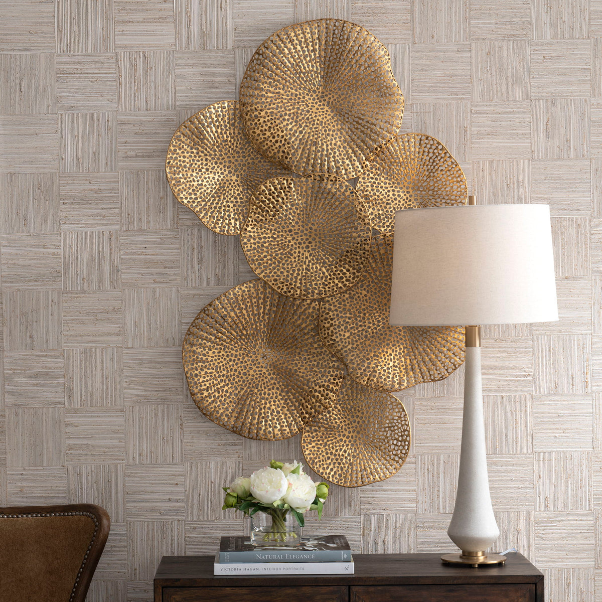 Ripley Gold Metal Wall Art by Uttermost - View 2