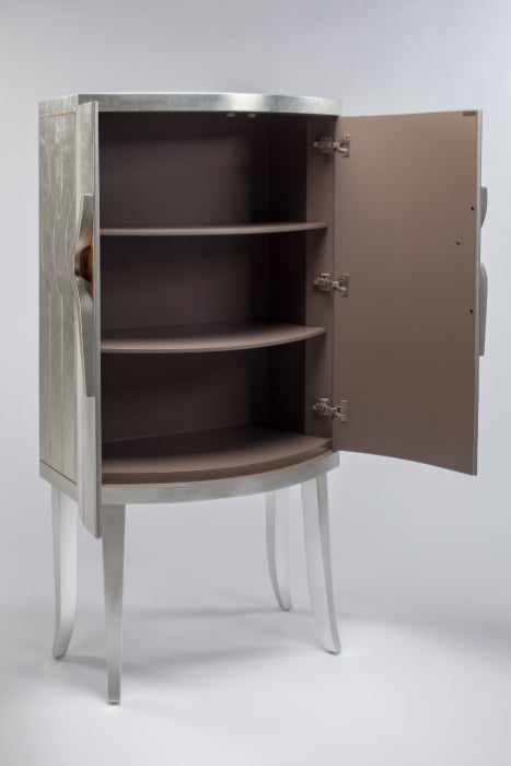 Artmax 2720 Silverleaf Cabinet with Etched Gold Lines | 2720-S2