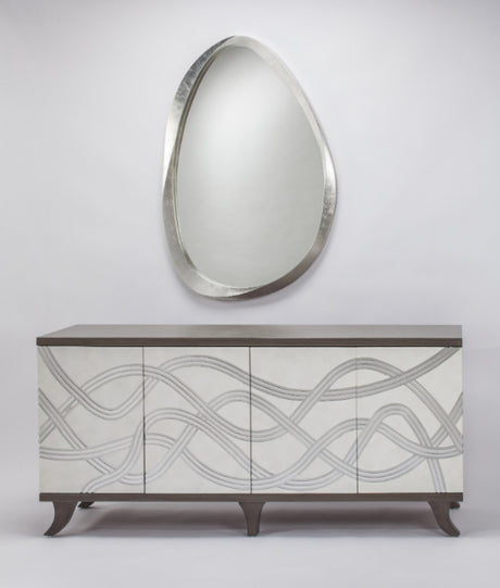 Frosty White & Silver Carved Cabinet 2721-S with Optional Wall Mirror – Artmax - Home Elegance USA