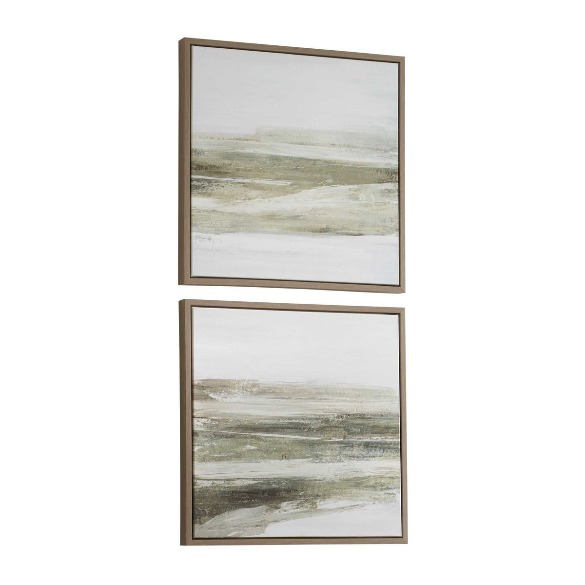 All Of A Sudden Framed Canvases (Set of 2) Black / Brown / Gray / Green - Green / Gray by Uttermost - View 4