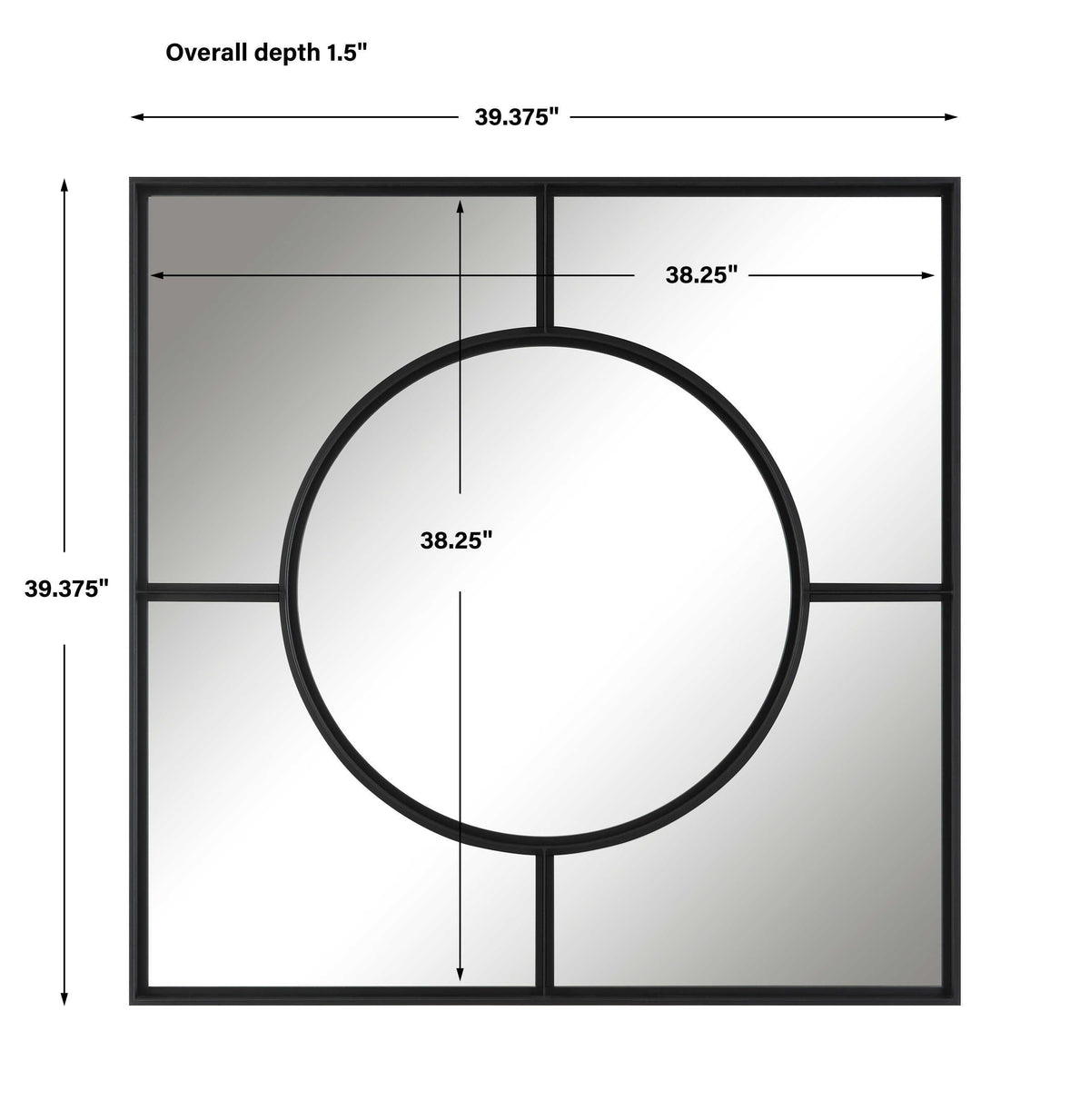 Spurgeon Square Window Mirror - Black by Uttermost - View 7