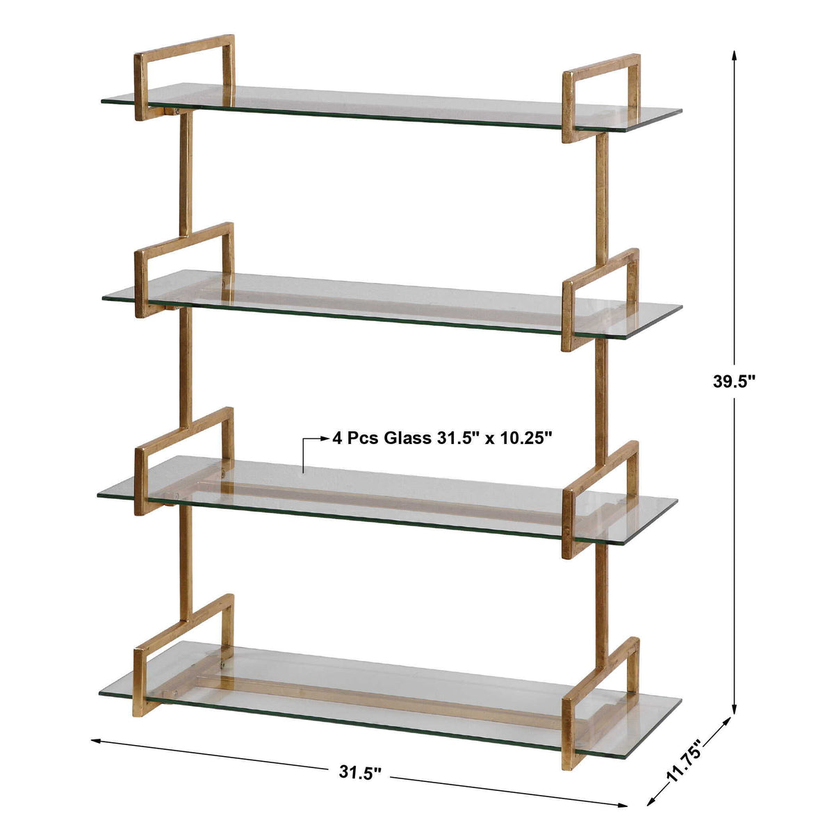 Auley Wall Shelf - Gold / Silver by Uttermost - View 3