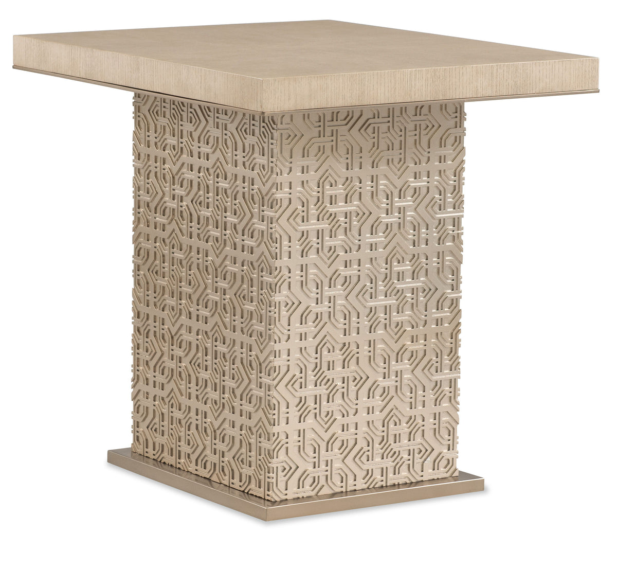 Geometry High Side Table Polished Limestone - Beige / Gold by Hooker Furniture - View 1