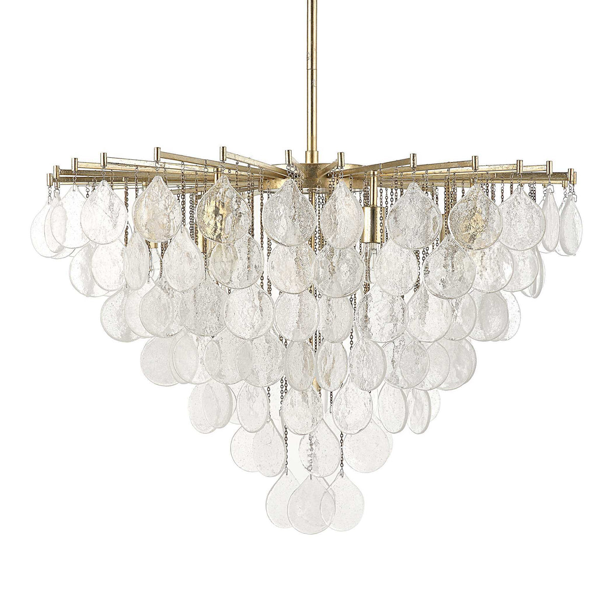 Goccia 8 Light Tear Drop Glass Pendant - Gold by Uttermost - View 7