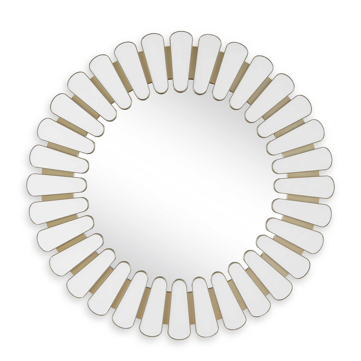 Miran Glass Round Mirror - White by Uttermost - View 1