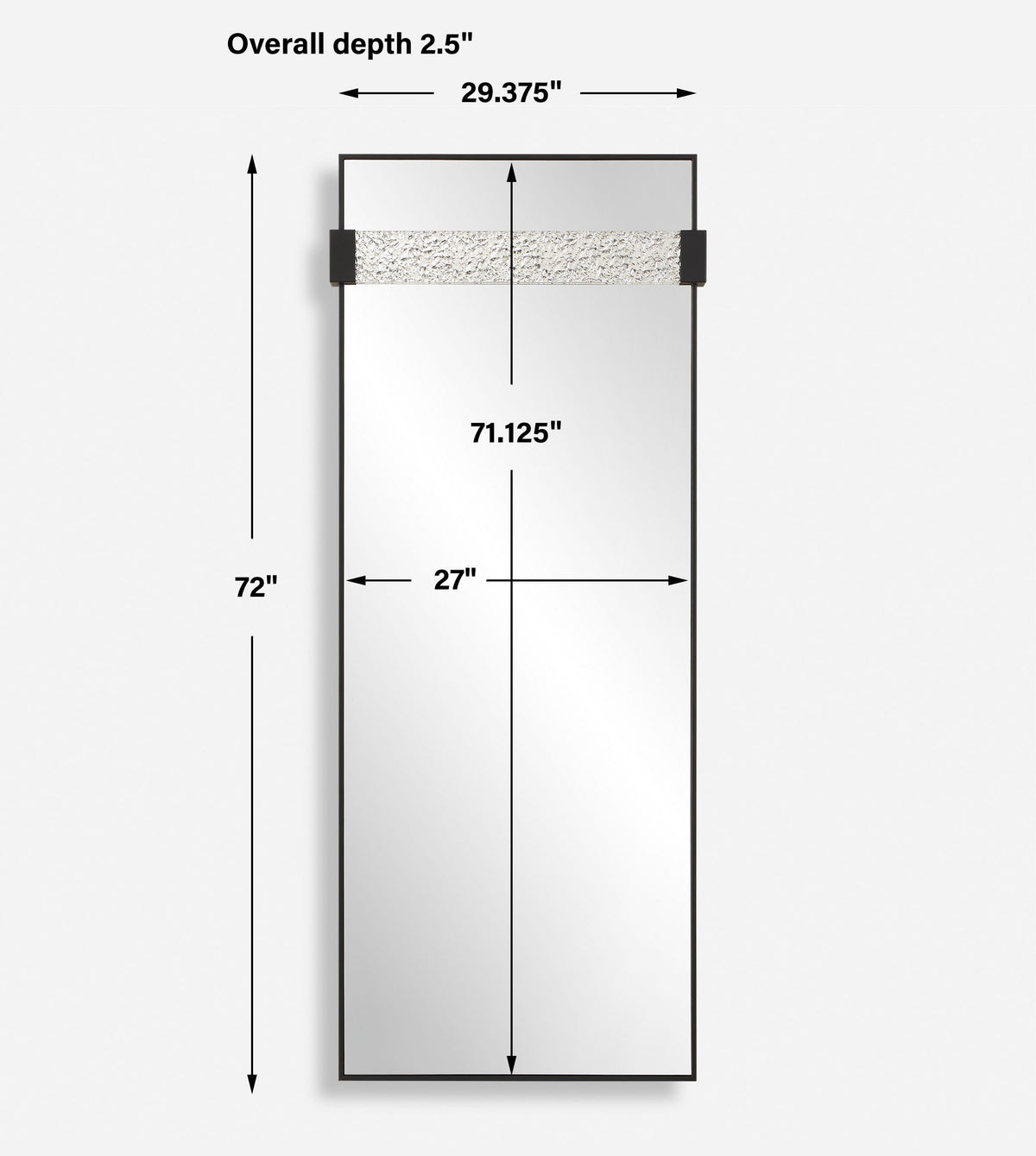 Stratton Modern Dressing Mirror - Black by Uttermost - View 8