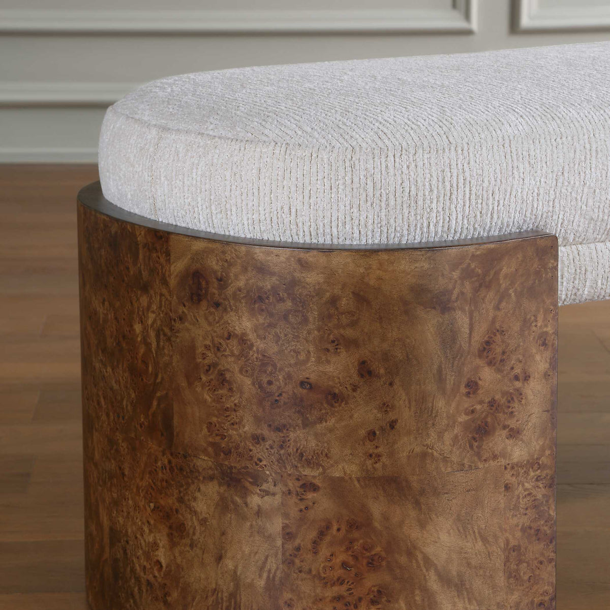 Thorian Bench Brown / Off-White - White / Dark Brown by Uttermost - View 4