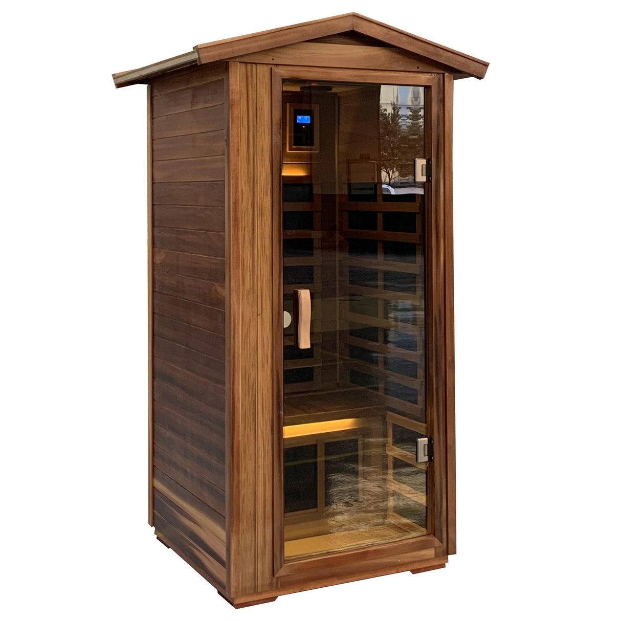 Red Cedar 1-Person Infrared Sauna – Indoor & Outdoor Wooden Home Sauna - sold by Home Elegance USA
