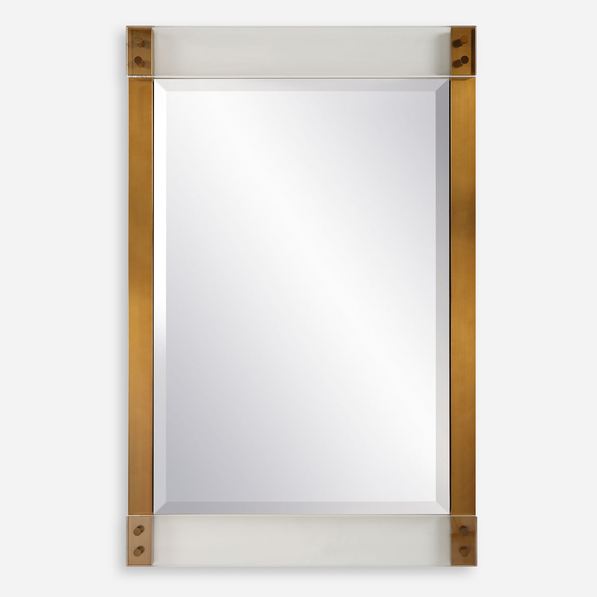 Nera Plated Brass Mirror - White / Light Brown by Uttermost - View 1