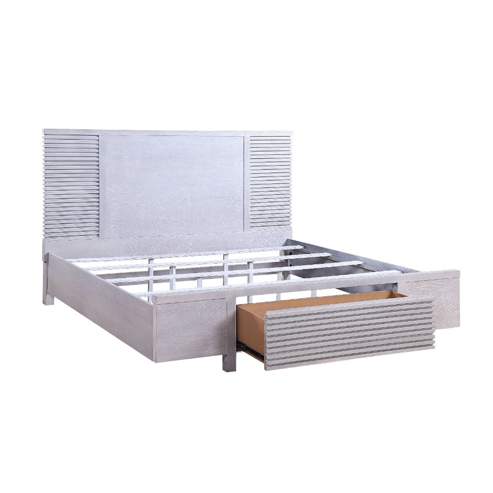 Aromas Queen Bed 28110Q White Oak Finish | Acme | Home Elegance USA